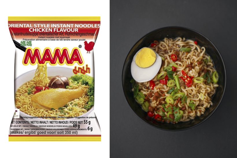 Die leckersten Sorten von MAMA Instant Noodles, Bilder: MAMA Instant Noodles auf Amazon &amp; ikhsan baihaqi (Unsplash)