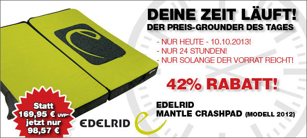 Crashpad unter 100 EUR: Bergfreunde reduziert Edelrid Mantle