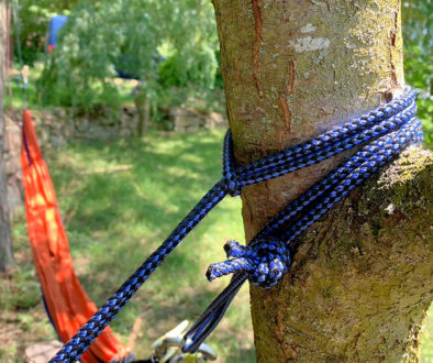 Hängemattenbefestigung am Baum