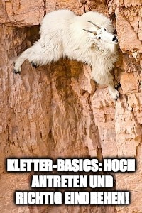 Kletter-Basics: Hoch antreten und richtig eindrehen