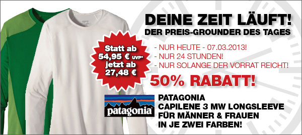 Patagonia Funktionsshirt Capilene 3 MW mit 50% Rabatt