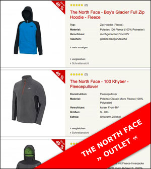 The North Face Outlet - Günstige Outdoor-Bekleidung für die ganze Familie