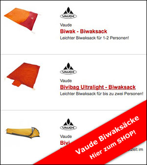 Vaude Biwaksack und Notzelt